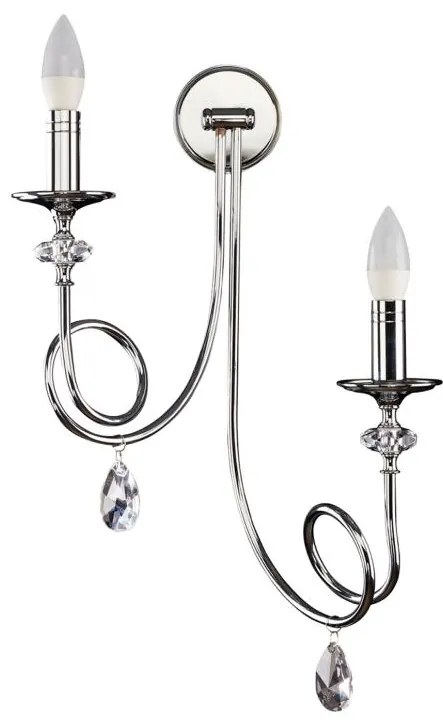 Jupiter 1601 - DK K2 CH - Nástenné svietidlo DAKAR 2xE14/40W