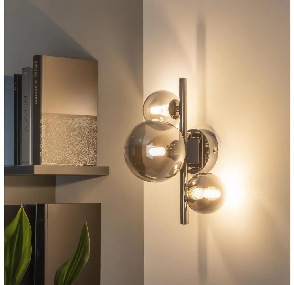 Brilagi - LED nástenné svietidlo MILLA 3xG9/3W/230V čierny chróm/dymová