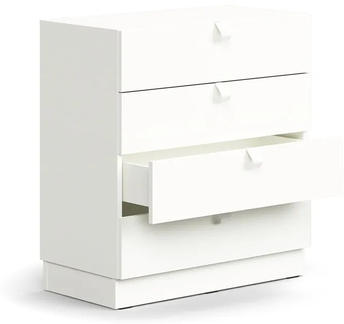 Zásuvkový kontajner QBUS, so soklom, s úchytkou, 868x800x400 mm, biela