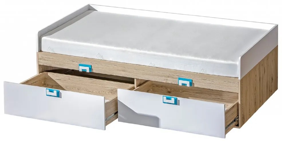 Posteľ LENOX 90 x 200 cm s úložným priestorom; 4 varianty Barva: Modrá