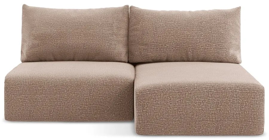 Svetlohnedá rozkladacia/s úložným priestorom rohová pohovka (pravý roh) Kalena – Makamii