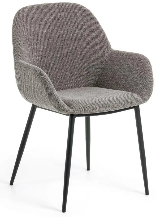 Sivé čalúnené jedálenské kreslo Konna – Kave Home
