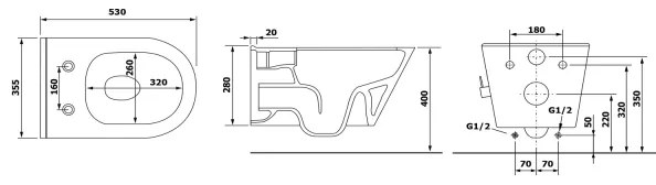 Sapho - Závesné WC s bidetovou sprškou keramika/matná čierna