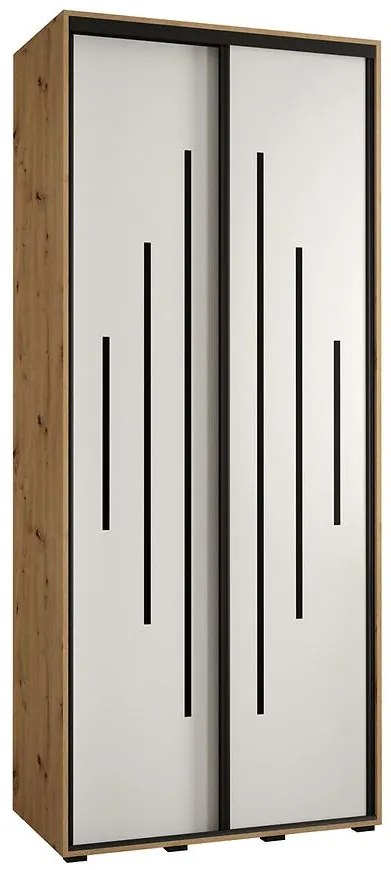 Skriňa 45 Canaris 12 110 artisan/biela/čierna