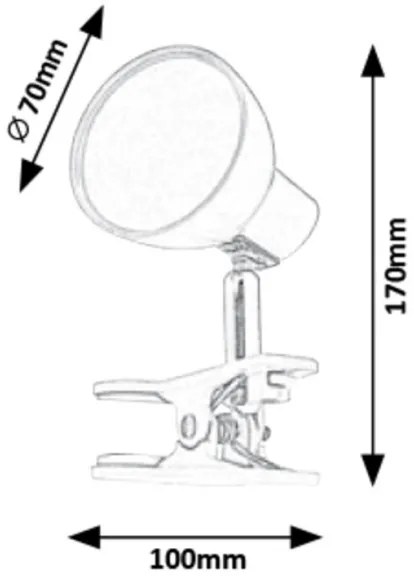 Rabalux 1480 - LED Lampa s klipom NOAH LED/5W/230V