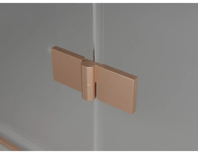 Mexen Lunar-F Duo, skladací sprchový kút 95 x 75 cm, 6mm číre sklo, profil medená matná, 836-095L-075P-65-00