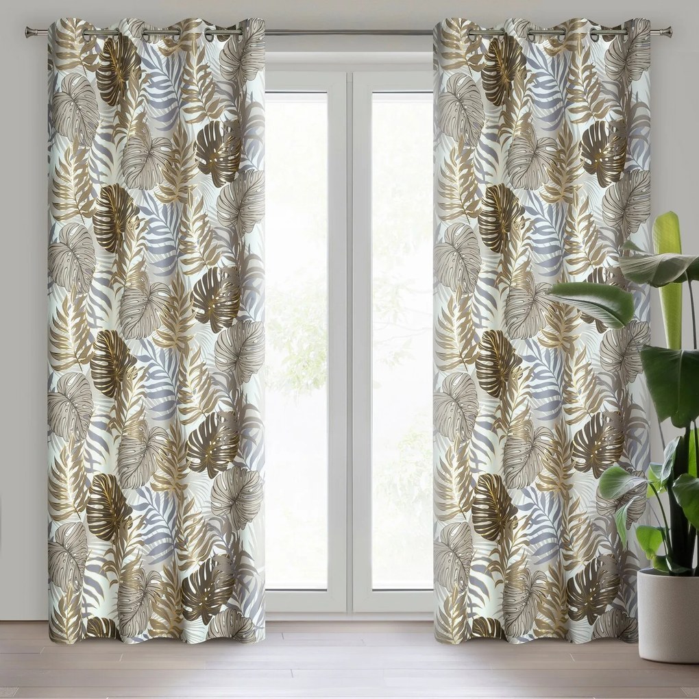 ZÁVES NA KRÚŽKOCH KORFU 140X250 CM VZOROVANÁ