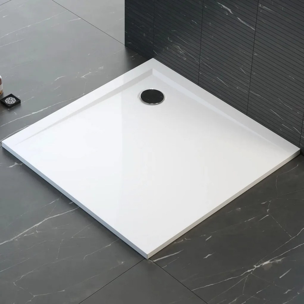 Polimat Štvorcová sprchová vanička z minerálneho kompozitu Perrito SQ 80x80 (90x90) POLIMAT-Farba: Biela, POLIMAT-Rozmery: 80x80