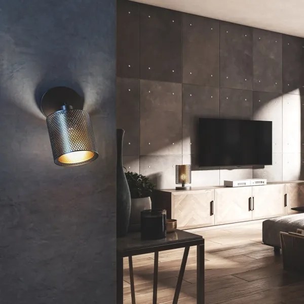 Wofi 12106 - Nástenné bodové svietidlo CHEVAL 1xE14/28W/230V čierna/zlatá