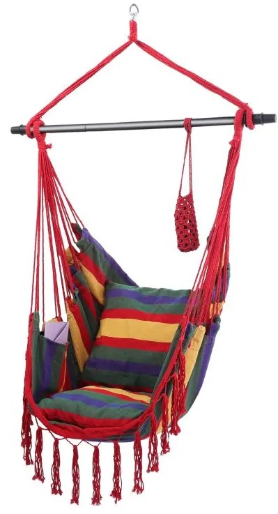 MIADOMODO Závesné hojdacie kreslo, farebné, dovnútra aj von