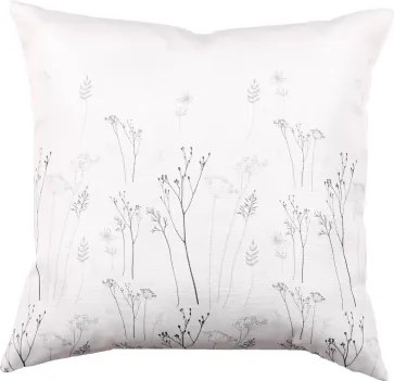 Dekoračný vankúš Lúčne kvety 45x45 cm, krémový%