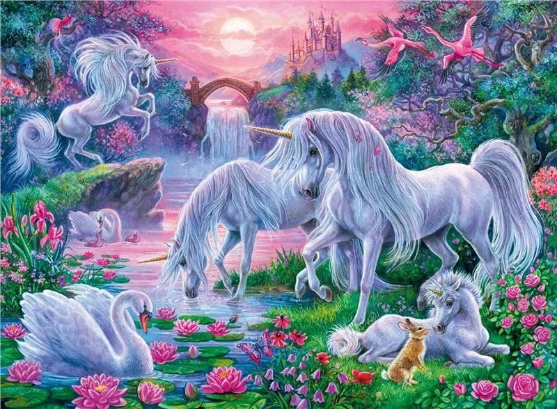 Ravensburger Puzzle Jednorožci pri západe slnka 150 XXL dielikov