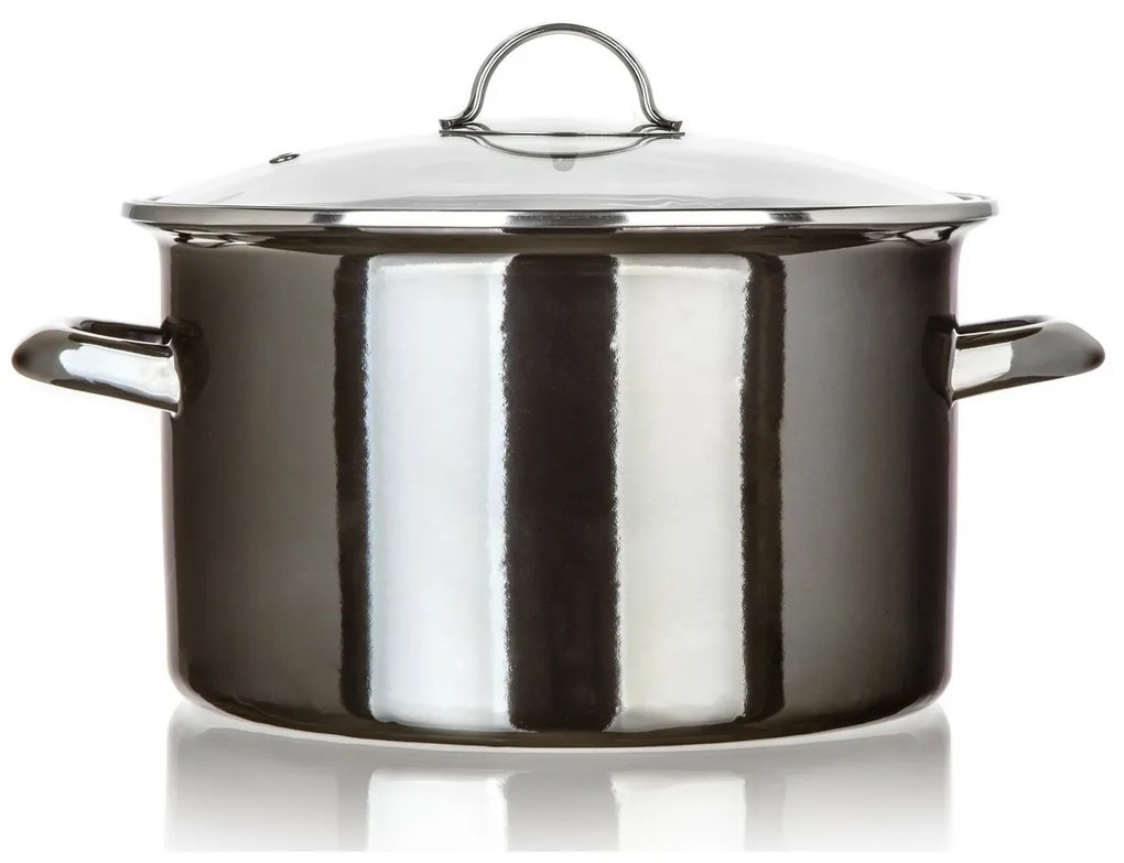 Banquet Smaltovaný hrniec METALLIC Black 26 cm, 6l, s pokrievkou, 26 cm