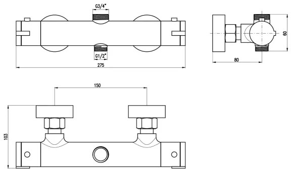RAV Slezák TRM82.5 - Termostatická sprchová batéria TERMO, lesklý chróm