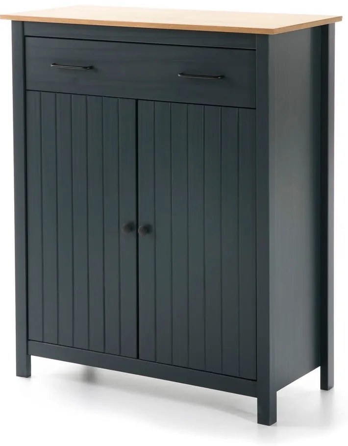 Tmavomodrá vysoká komoda z borovicového dreva 90x110 cm Miranda – Marckeric