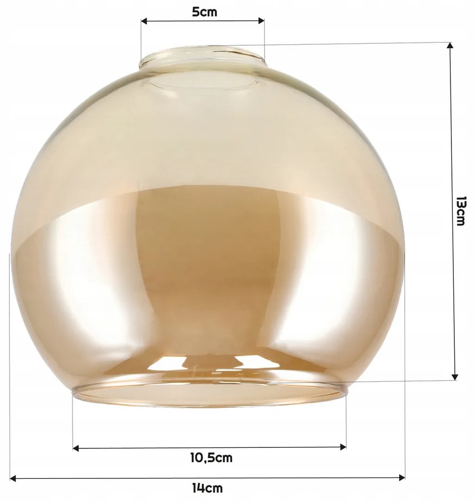 BERGE Tienidlo stropnej lampy Amber globe
