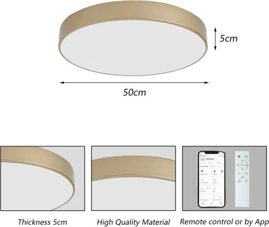 Brilagi-LED Stmievateľné svietidlo POOL SMART LED/60W/230V 50 cm Wi-Fi Tuya zlaté + diaľkový ovládač