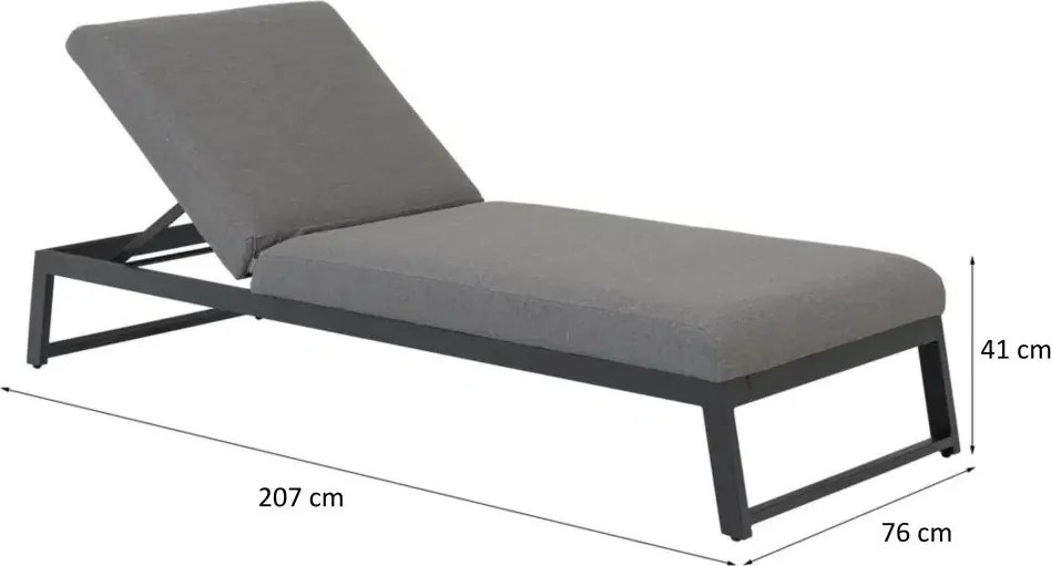 MELIA LIKA-TEX® sivé- luxusné záhradné ležadlo