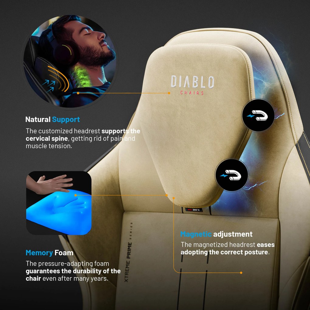 Herné Kreslo Diablo X.One Prime Normal Size Broken Gold