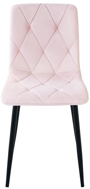 Set štyroch jedálenských stoličiek LIBRA zamatové, svetloružové / čierne nohy (4 ks)