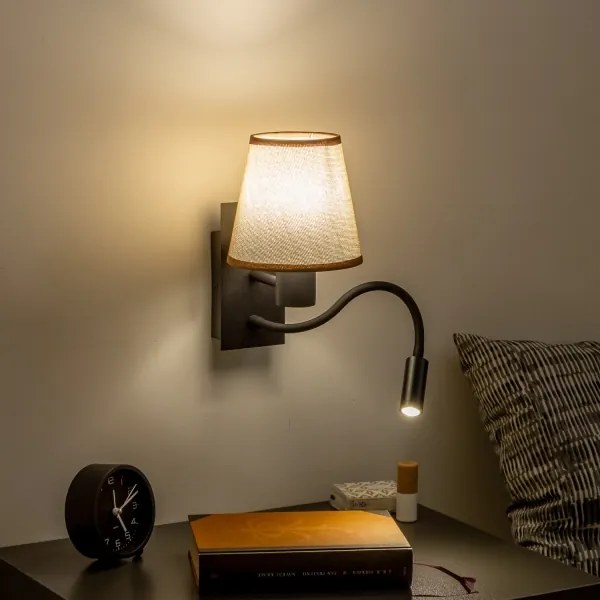 Brilagi - LED Nástenná lampa NUBILA 1xE27/25W/230V + LED/3W čierna/hnedá