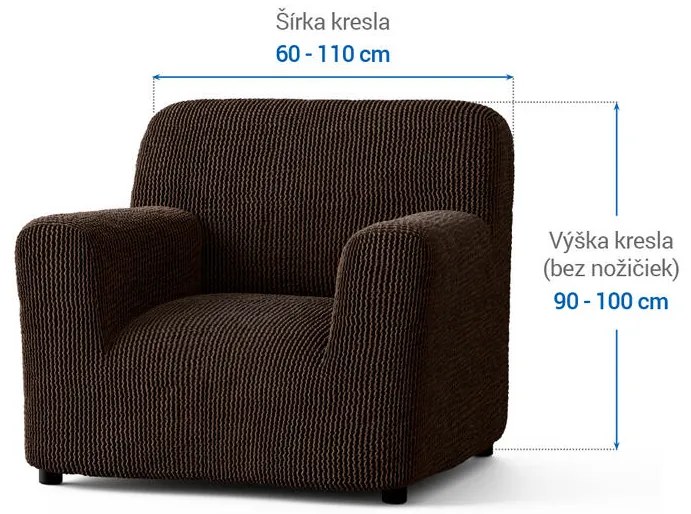 Bielastické poťahy COSTINA tabaková kreslo (š. 60 - 110 cm)