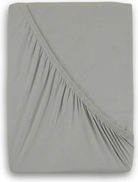 Kvalitex Luxusné bavlnené JERSEY prestieradlo s lycrou 90x200 cm - svetlo šedá