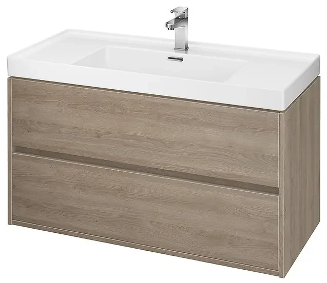 Cersanit Crea, závesná skrinka s umývadlom 100cm, set B117, dub, S801-290