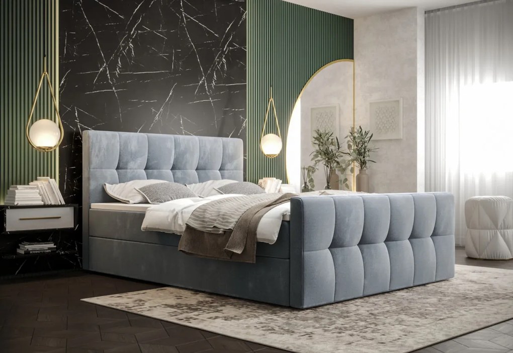 Čalouněná postel boxspring HATAN 2 - monolith 70 / pravá