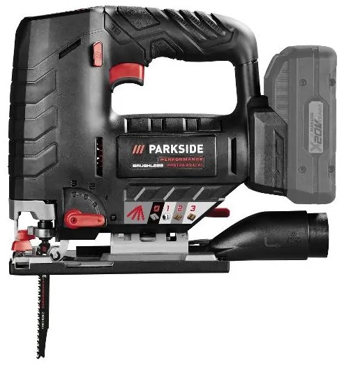 Parkside Performance®  Aku priamočiara píla Ppstda 20-Li A1 + Smart akumulátor 20 V/4Ah + Nabíjačka 20 V/4,5 A  (800011254)