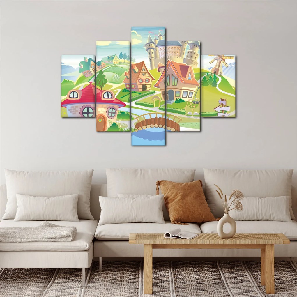 Obraz - Farebné mestečko (150x105 cm)