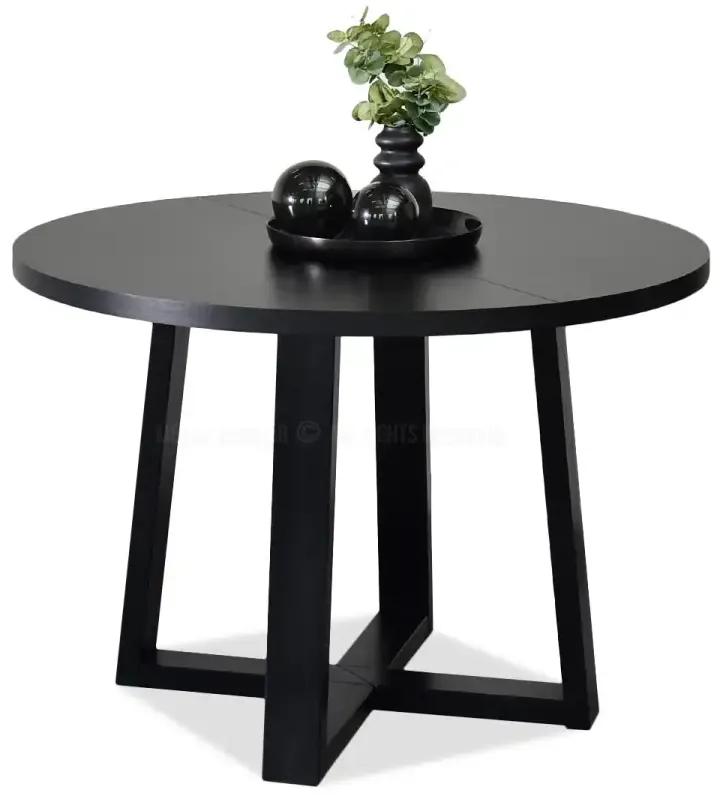 Rozkladací jedálenský stôl EWAN čierny + čierne nohy