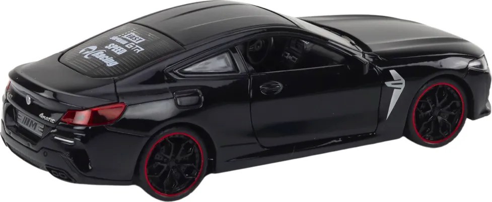 LEAN Toys Kovové športové vozidlo, trecí pohon, otvárateľné prvky 1:24 čierna