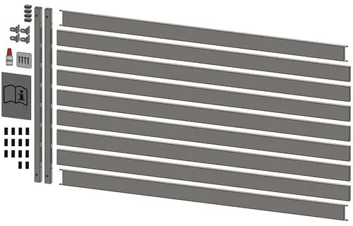 Kovový plot POLARGOS Safir Element 199 x 145 cm stavebnicové prevedenie grafit