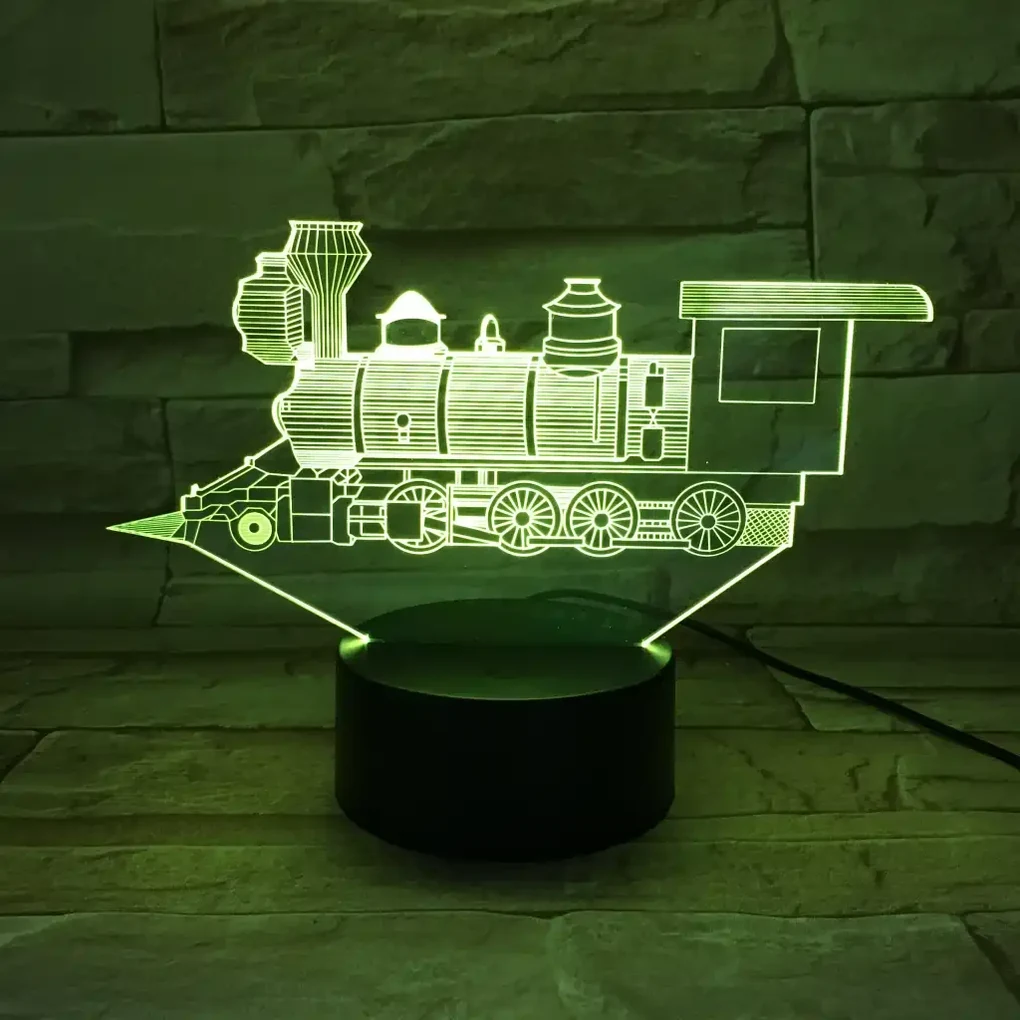 3Dmix 3DL-DRGB001 – 3D LED nočná lampa - Vlak - Lokomotíva (Dual RGB)