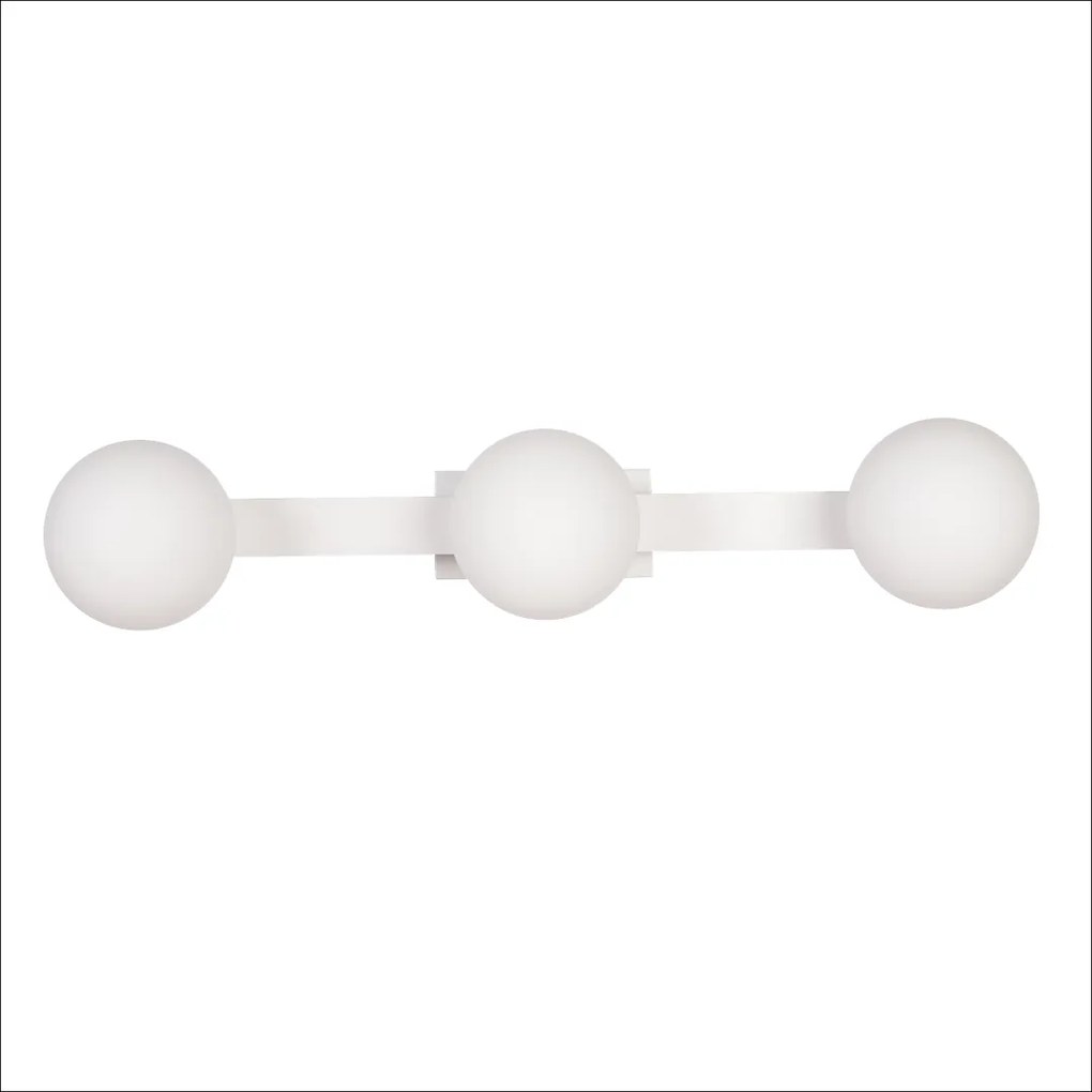 Nástenné svietidlo Magnet, 3x biele sklenené tienidlo, w