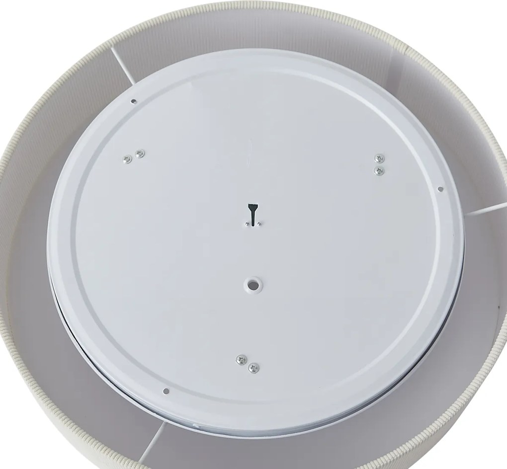 Moderné stropné svietidlo biele so zamatovým tienidlom 46cm 3-Lights - Luz