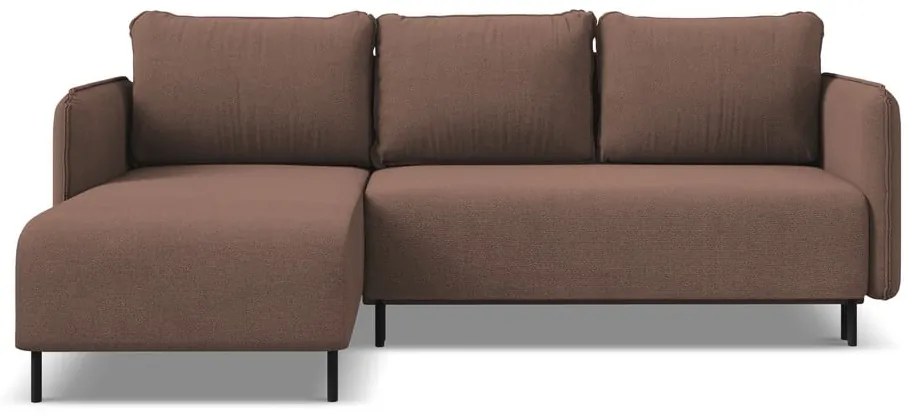 Ružová rozkladacia/s úložným priestorom rohová pohovka (ľavý roh) Luana – Makamii