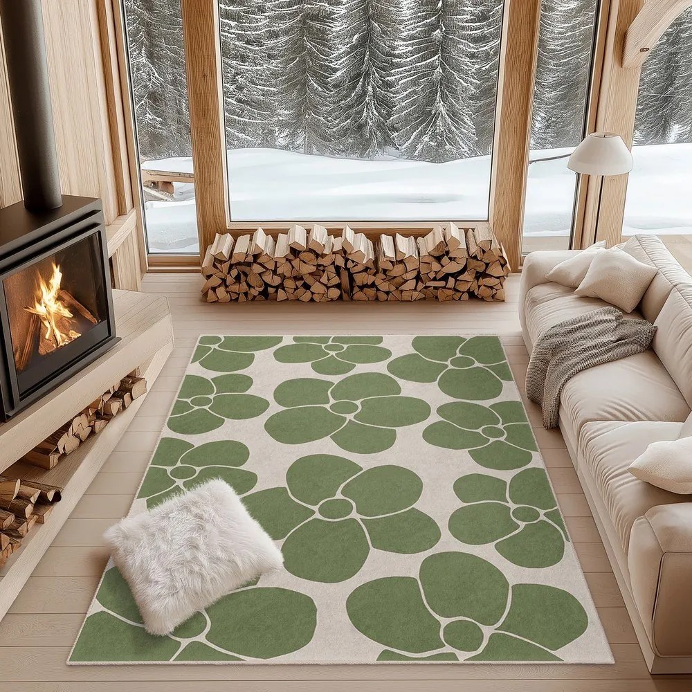 Zelený prateľný behúň 80x200 cm Green Meadow – Mila Home