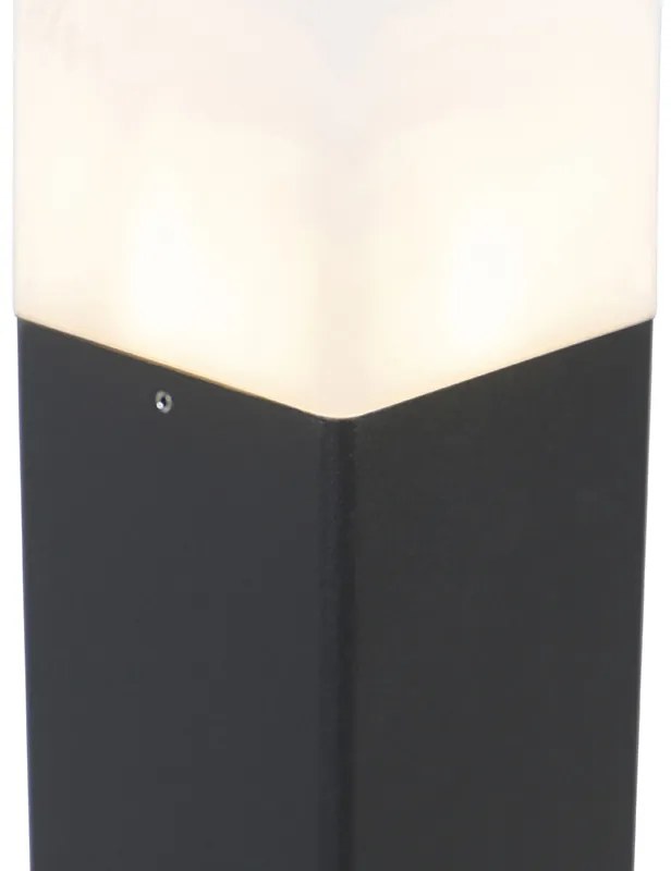 Stojaca vonkajšia lampa čierna s opálovým bielym tienidlom 50 cm - Denmark