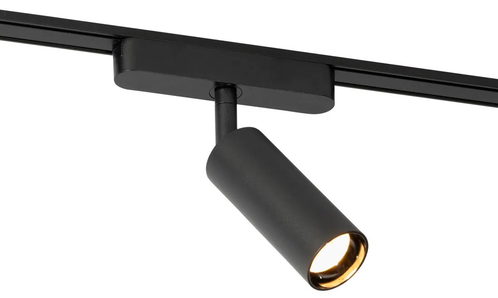 Moderné čierne bodové svetlo pre 1-fázový koľajnicový systém 4,5 W 3000 K - Magnetic Samson