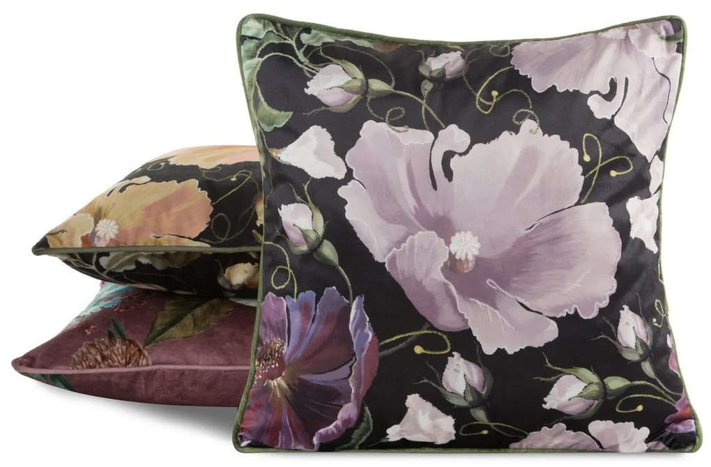 DEKORAČNÁ OBLIEČKA NA VANKÚŠ VELVET 116 45X45 CM KVETY