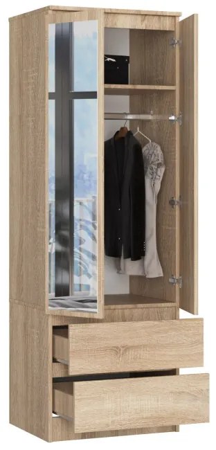 Skriňa STAR S 60 cm 2D 2SZ zrkadlá CLP dub sonoma