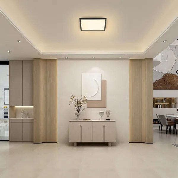Brilagi - LED stmievateľné svietidlo SLIMFRAME LED/25W/230V 30x30 cm čierne + diaľkové ovládanie