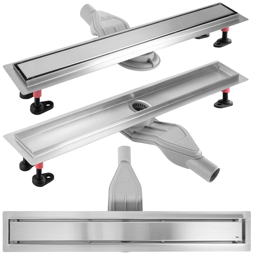 Rea Neox Superflow, odtokový žľab 60cm, brúsená oceľ, REA-G2705