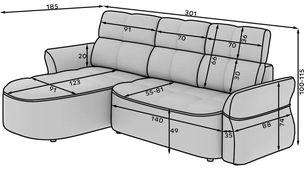 Žltá/hnedá zamatová rozkladacia/s úložným priestorom rohová pohovka (pravý roh/s leňoškou) Beneth – ELTAP