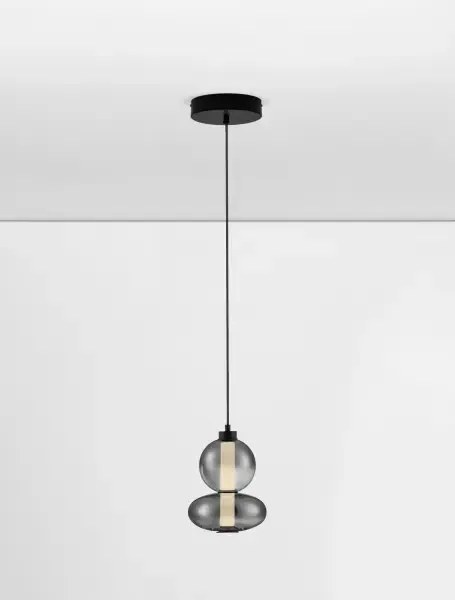 LED stmievateľný čierno-šedý moderný luster Bally