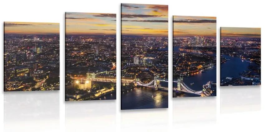 5-dielny obraz letecký pohľad na Tower Bridge Varianta: 100x50