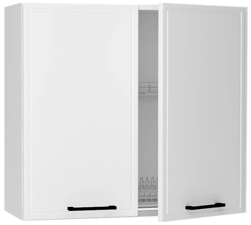 Kuchynské skrinka Emily W80su Alu biely hrášok mat