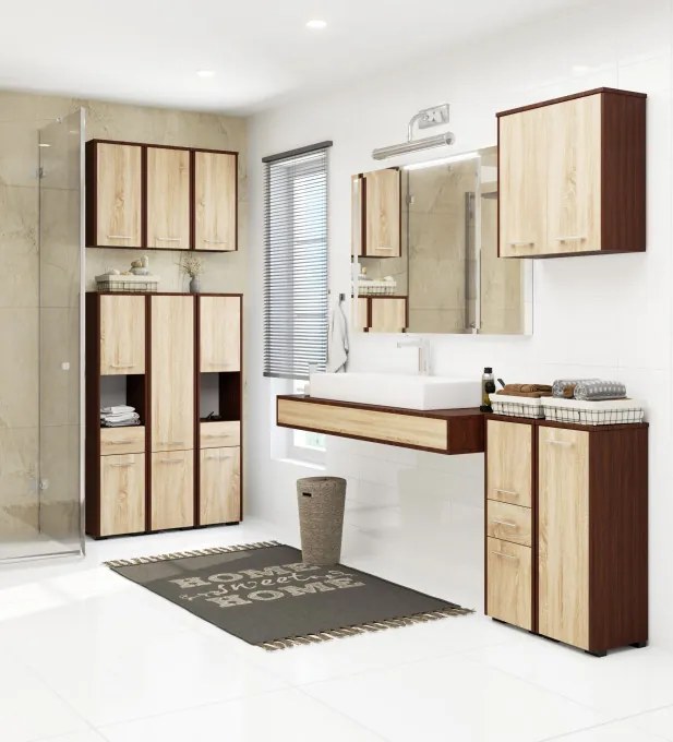 Kúpeľňová skrinka FIN 30 2D wenge / sonoma